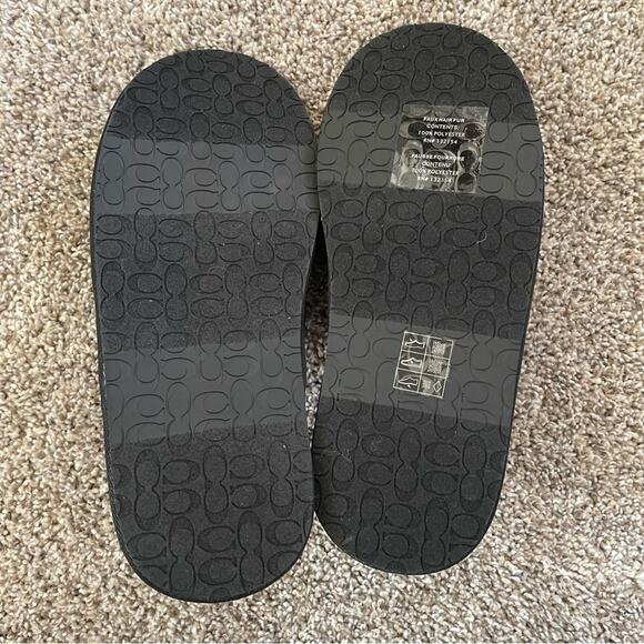 New Mens Coach Black Signature Canvas Slippers - Picture 4 of 6